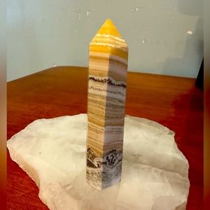 Yellow calcite tower 4”